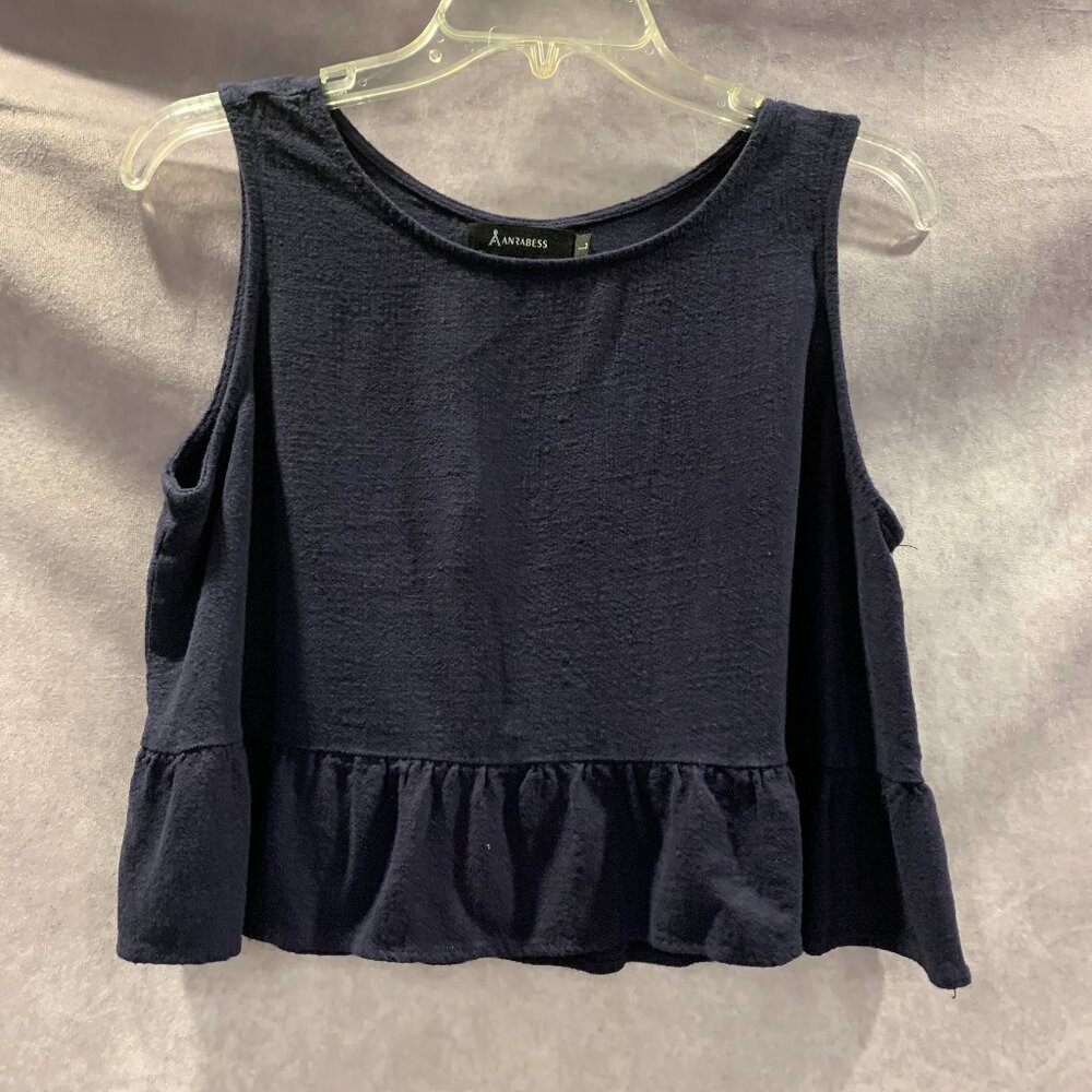 Anrabess Ruffle Crop Tank Top